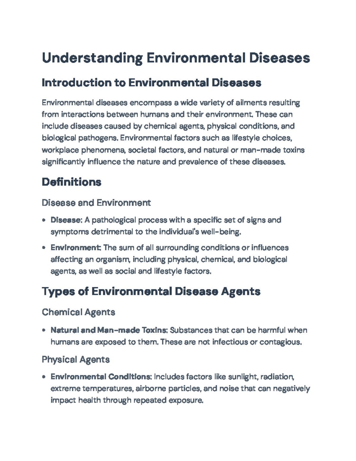 Understanding Environmental Diseases: Agents, Transmission, and Impact ...