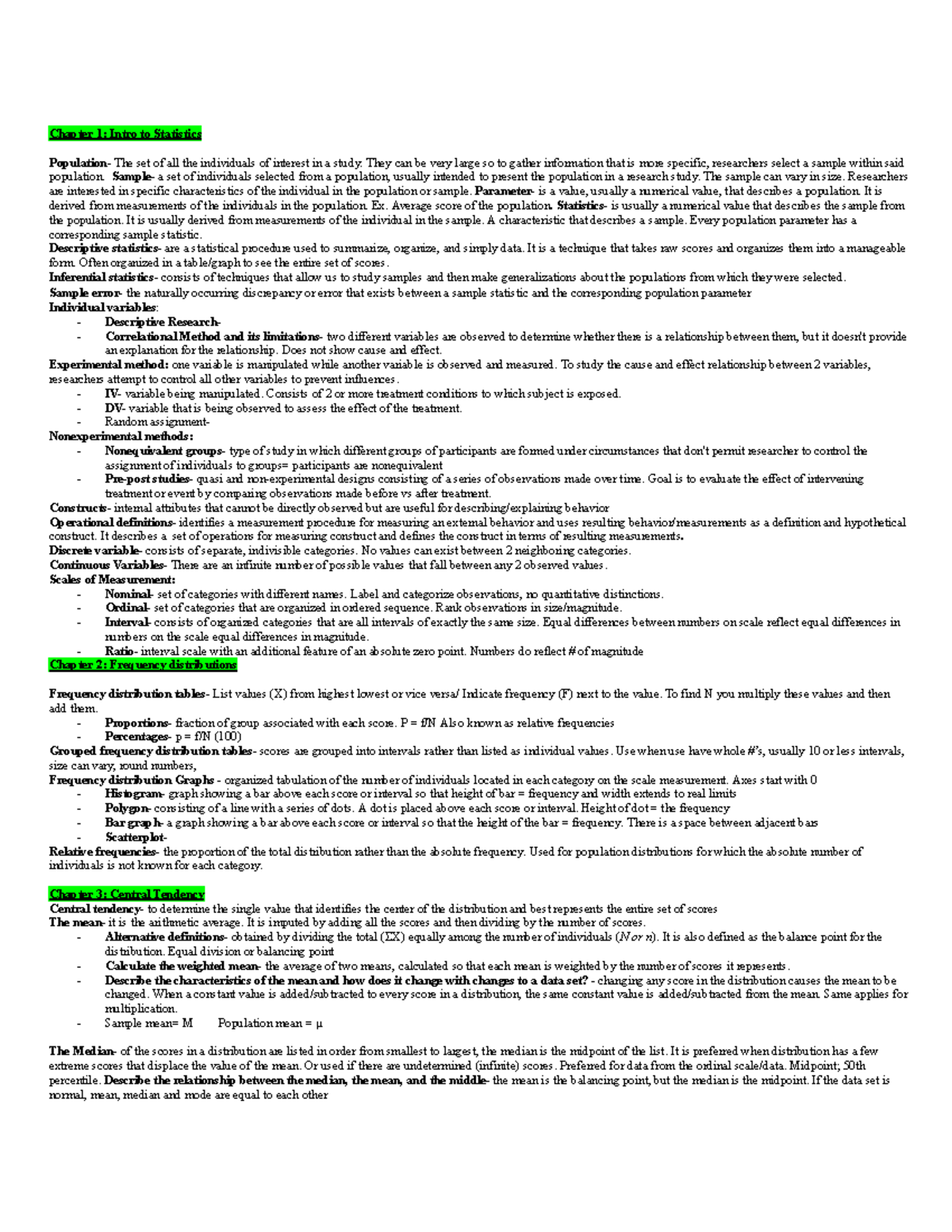Psych 220 Exam 1 study guide (Chapters 1-5) - Chapter 1: Intro to ...