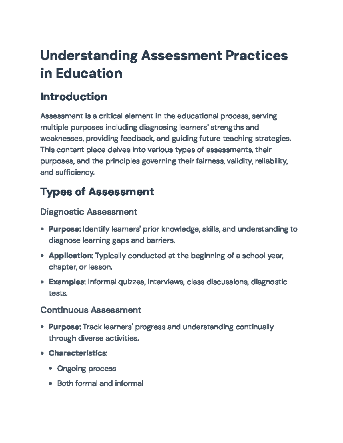 Understanding Assessment Practices in Education - Understanding ...