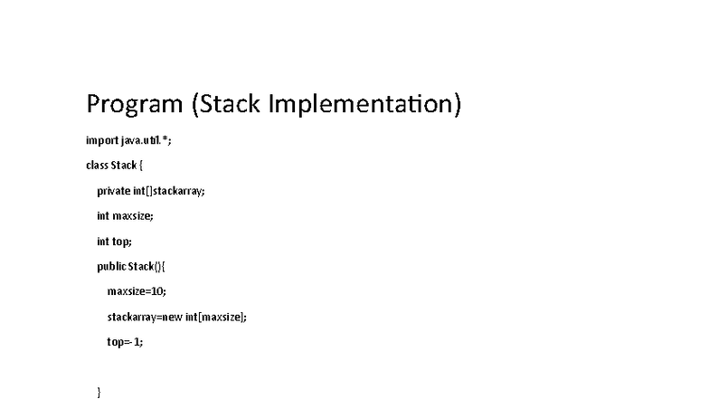 Java Stack and Queue Implementation (CS101) - Studocu