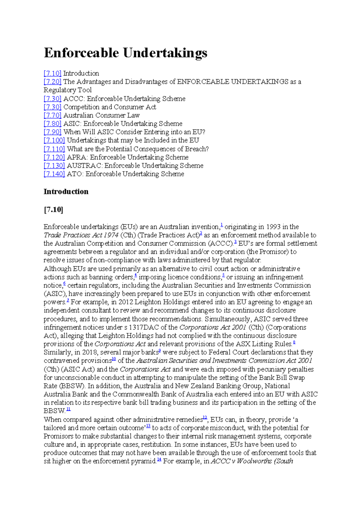 Enforceable Undertakings: Regulatory Insights and Implications (LAW 101 ...