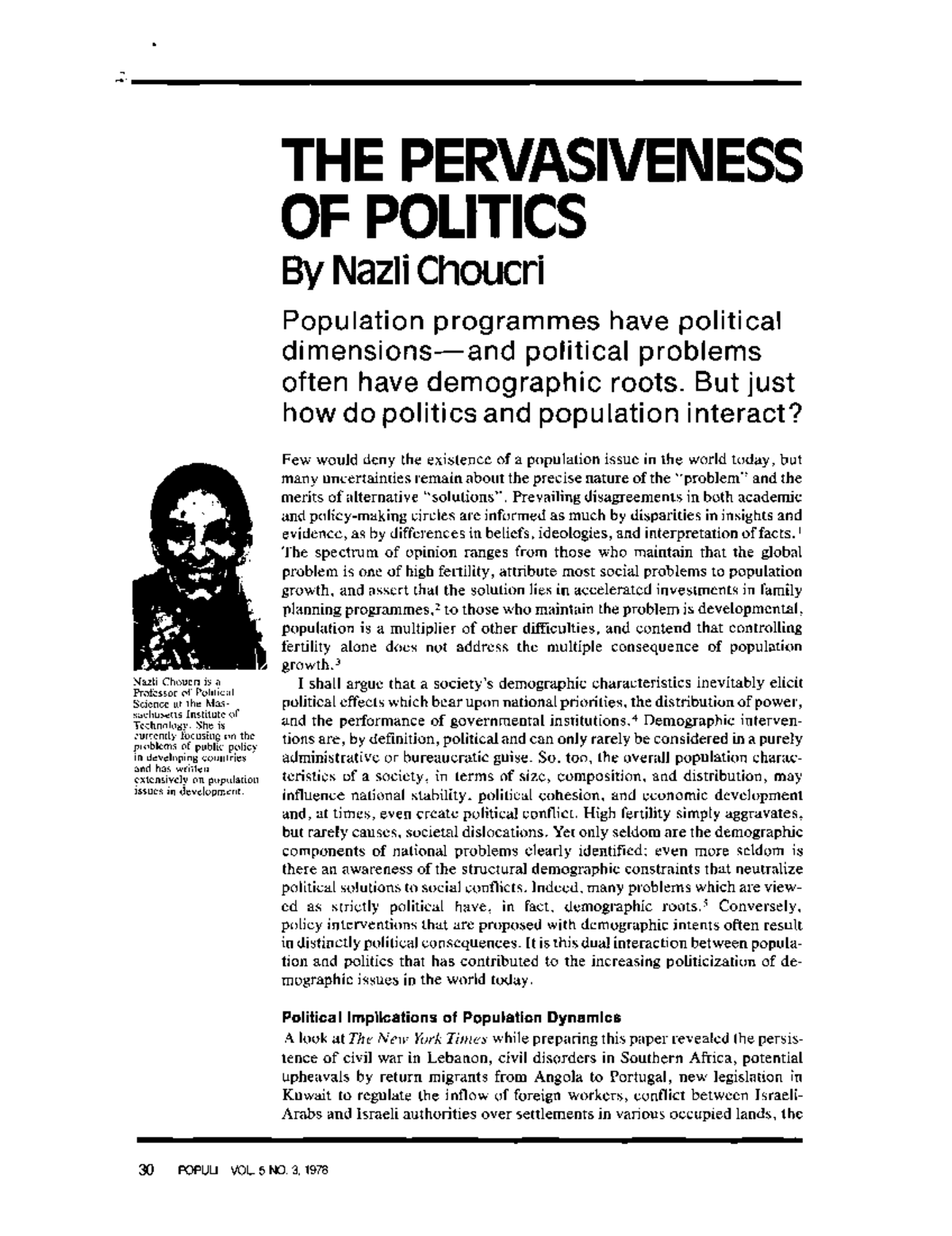 [Choucri] 1981 The Pervasiveness of Politics - Professorof Political ...
