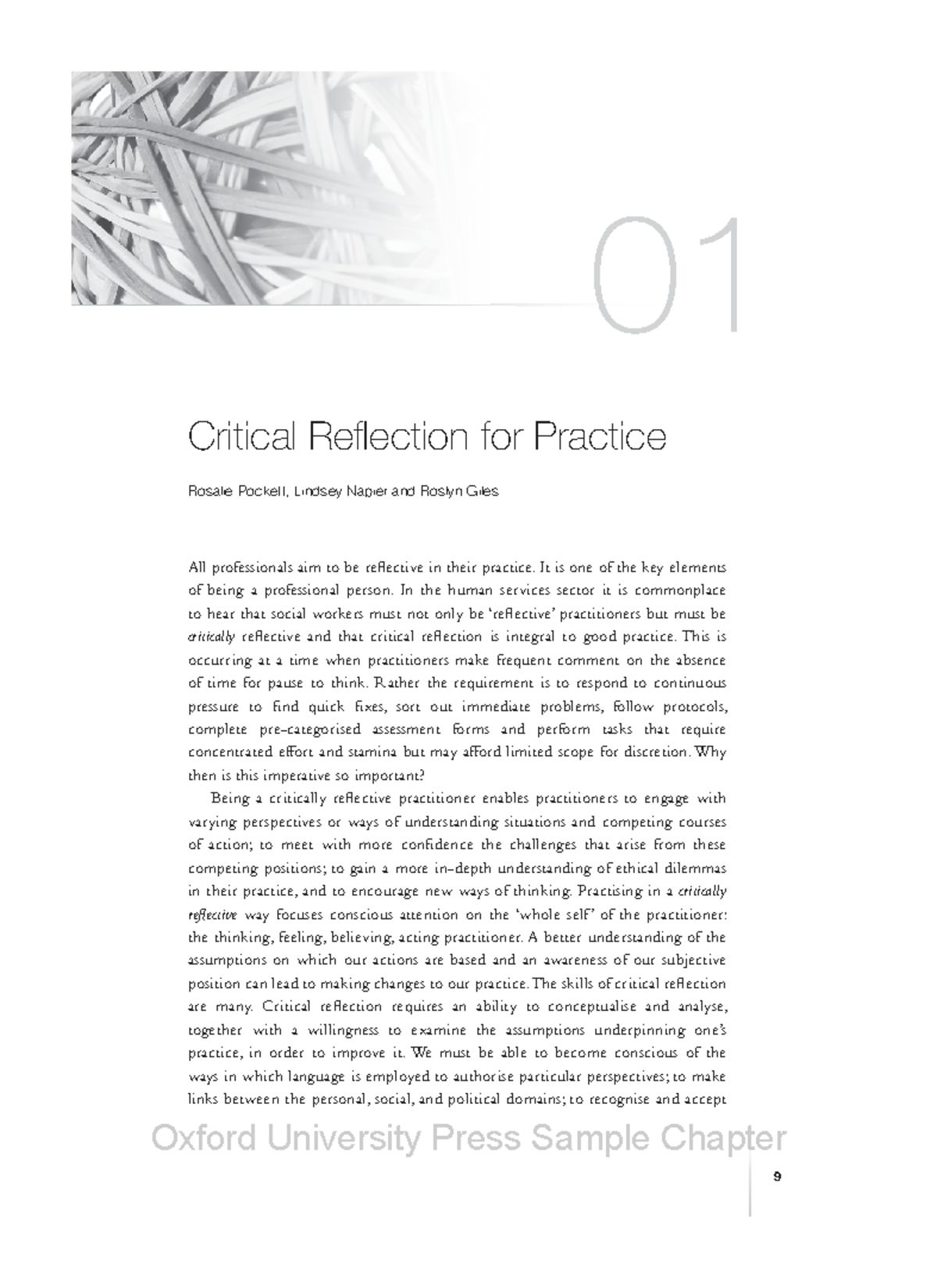 Critical Reflection for Practice: Week 1 Overview and Insights - Studocu