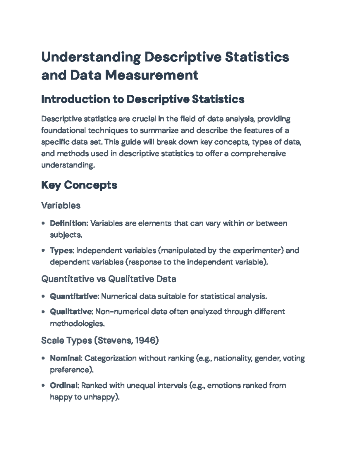 Understanding Descriptive Statistics and Data Measurement in SPSS ...
