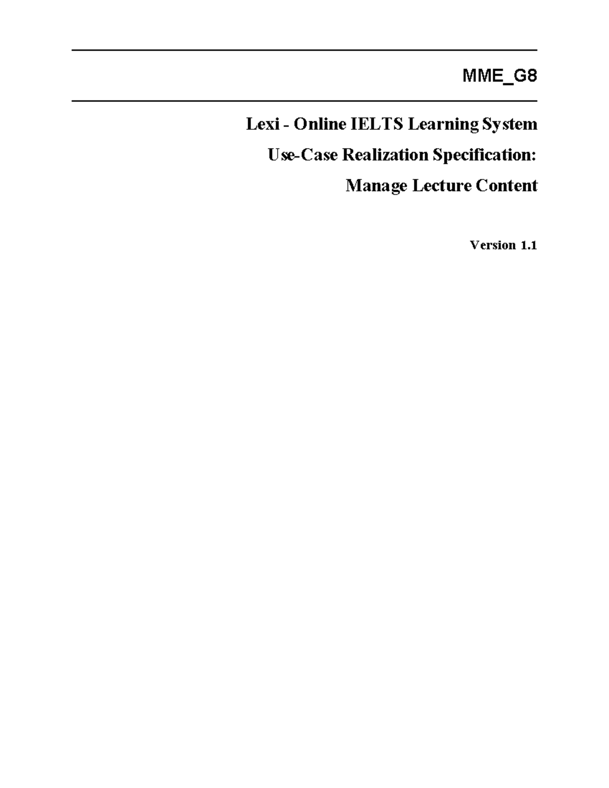 MME_G8 Final Design Specification for Lecture Content Management - Studocu