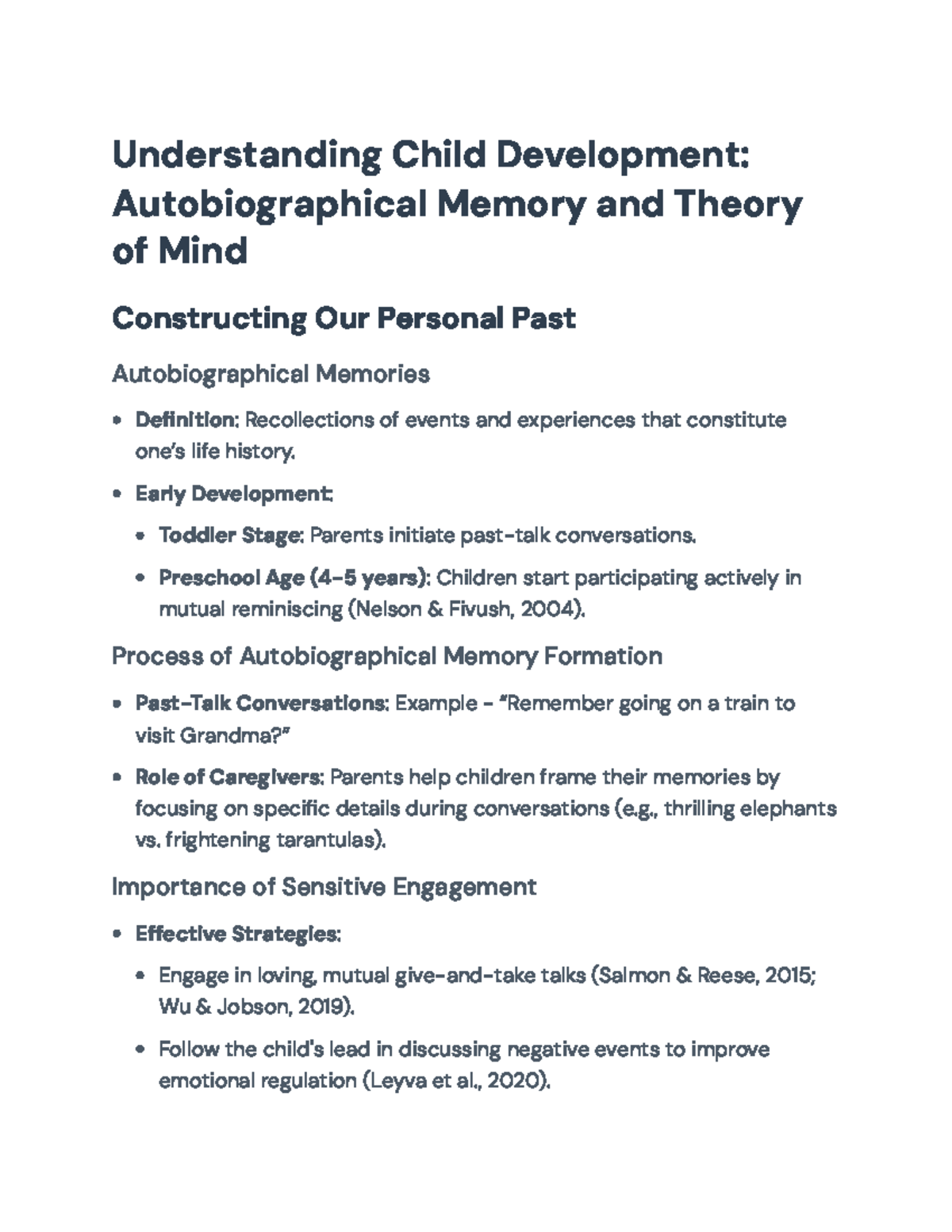 Understanding Child Development: Autobiographical Memory & Theory of ...