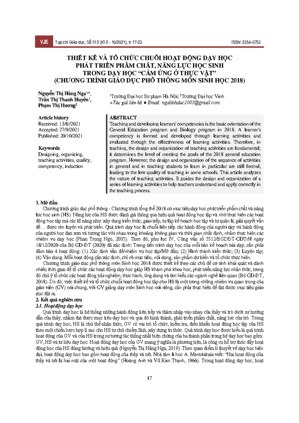 Nguyn th hng nga trn th thanh huyn phm th hng - THIẾT KẾ VÀ TỔ CHỨC ...
