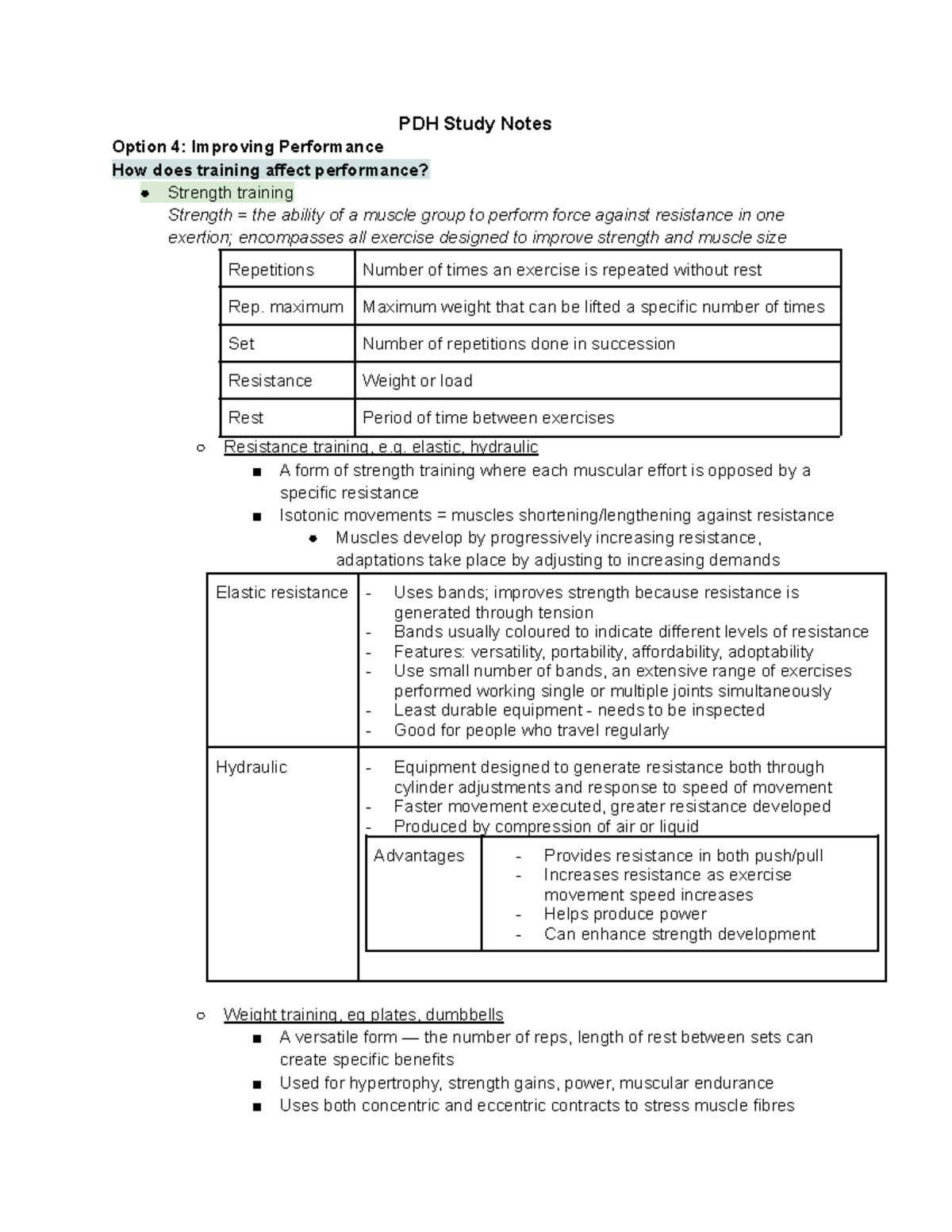 PDH Study Notes: Enhancing Performance Through Training Techniques ...