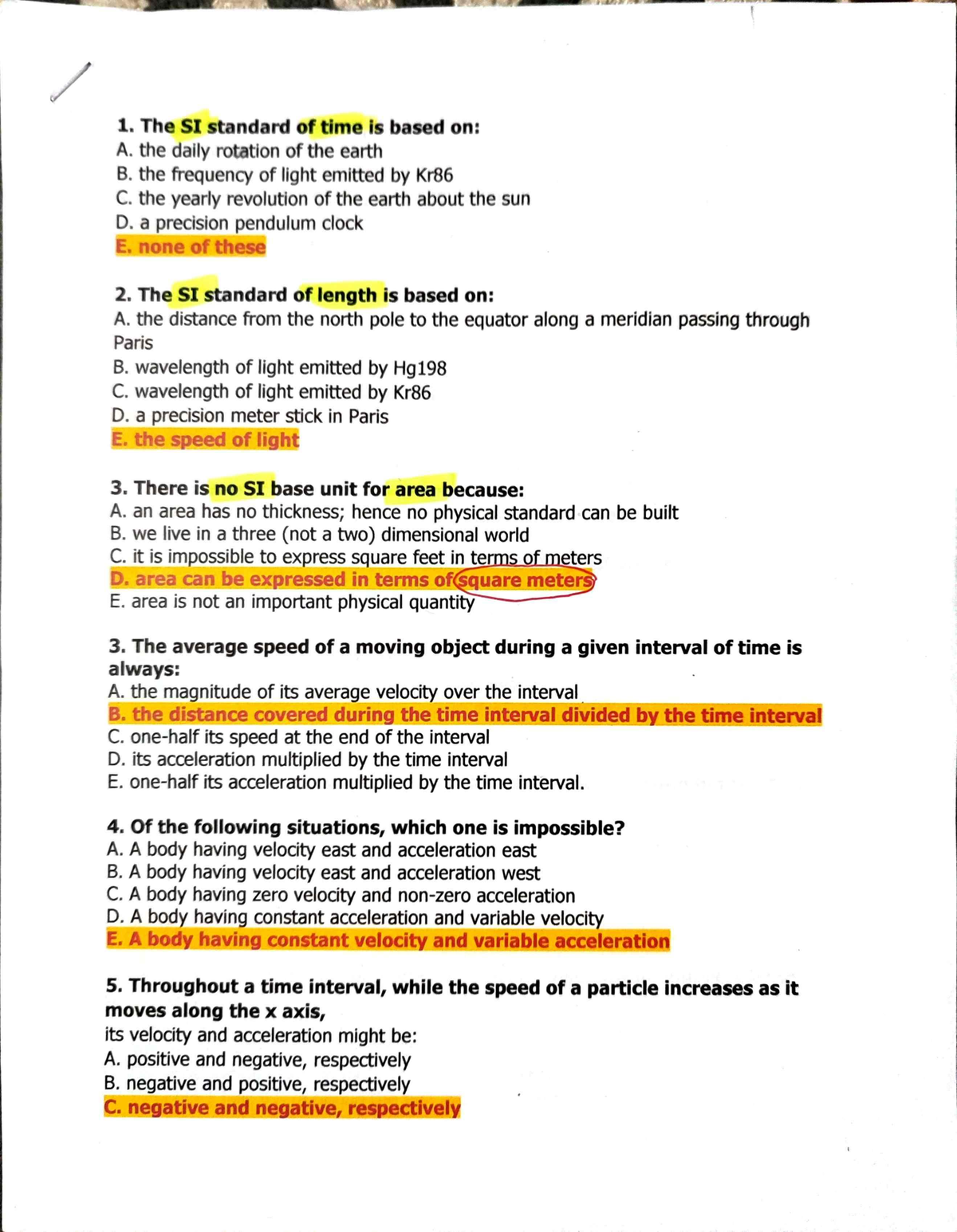 Physics Quiz A QL 9226: SI Units, Motion, and Forces - Studocu