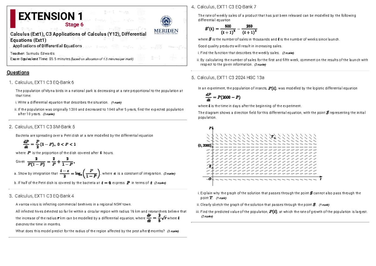 C3 Applications of Calculus: Differential Equations & Slope Fields ...