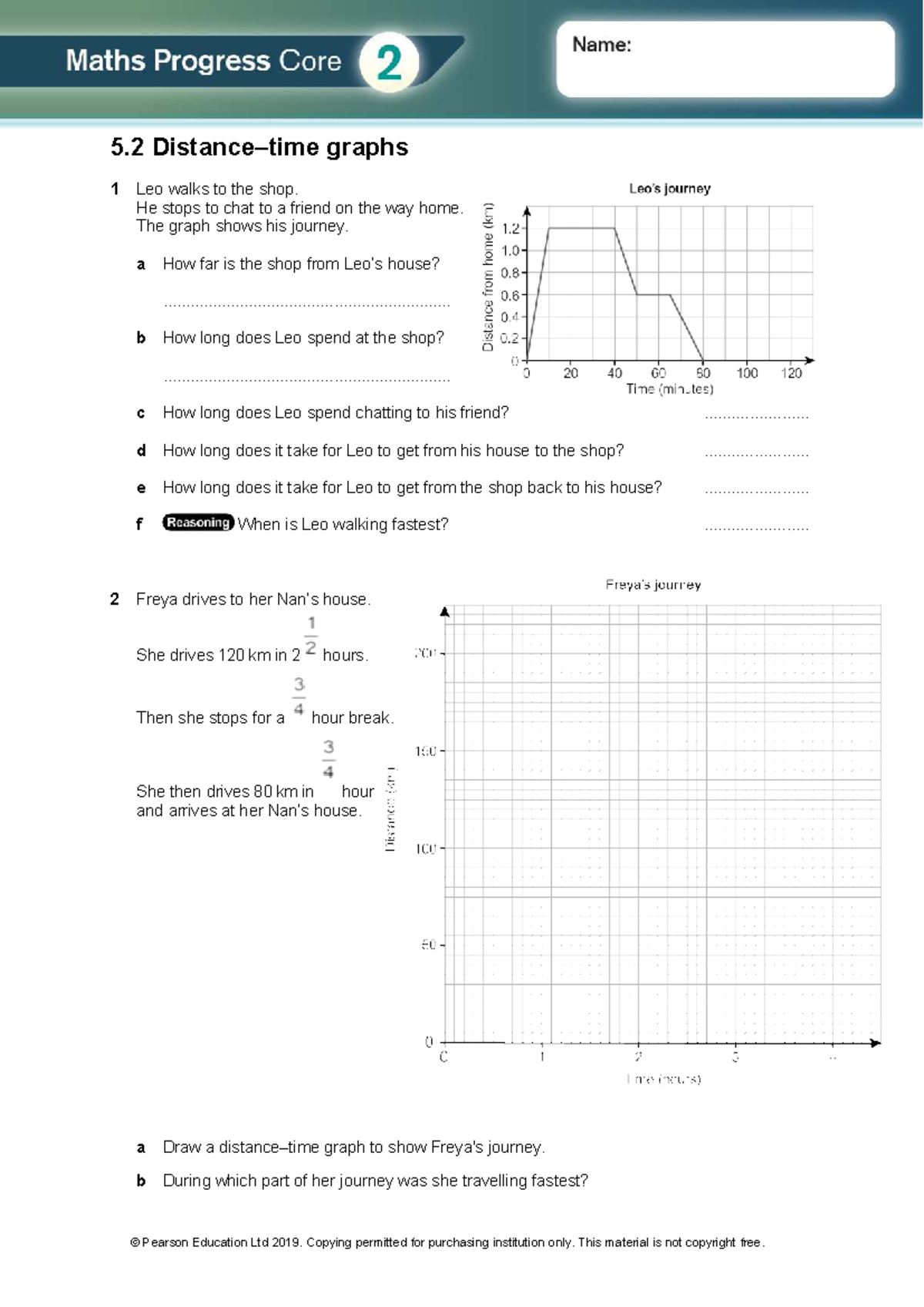 Year 8 Distance-Time Graphs: Analyzing Leo, Freya, and Jess's Journeys ...