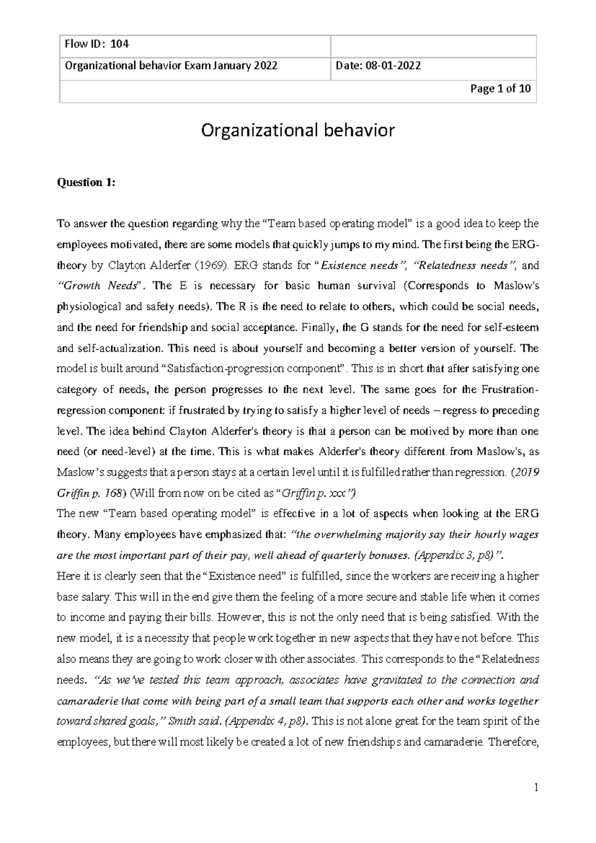 Organizational Behavior Exam Review - January 2022 Insights - Studocu