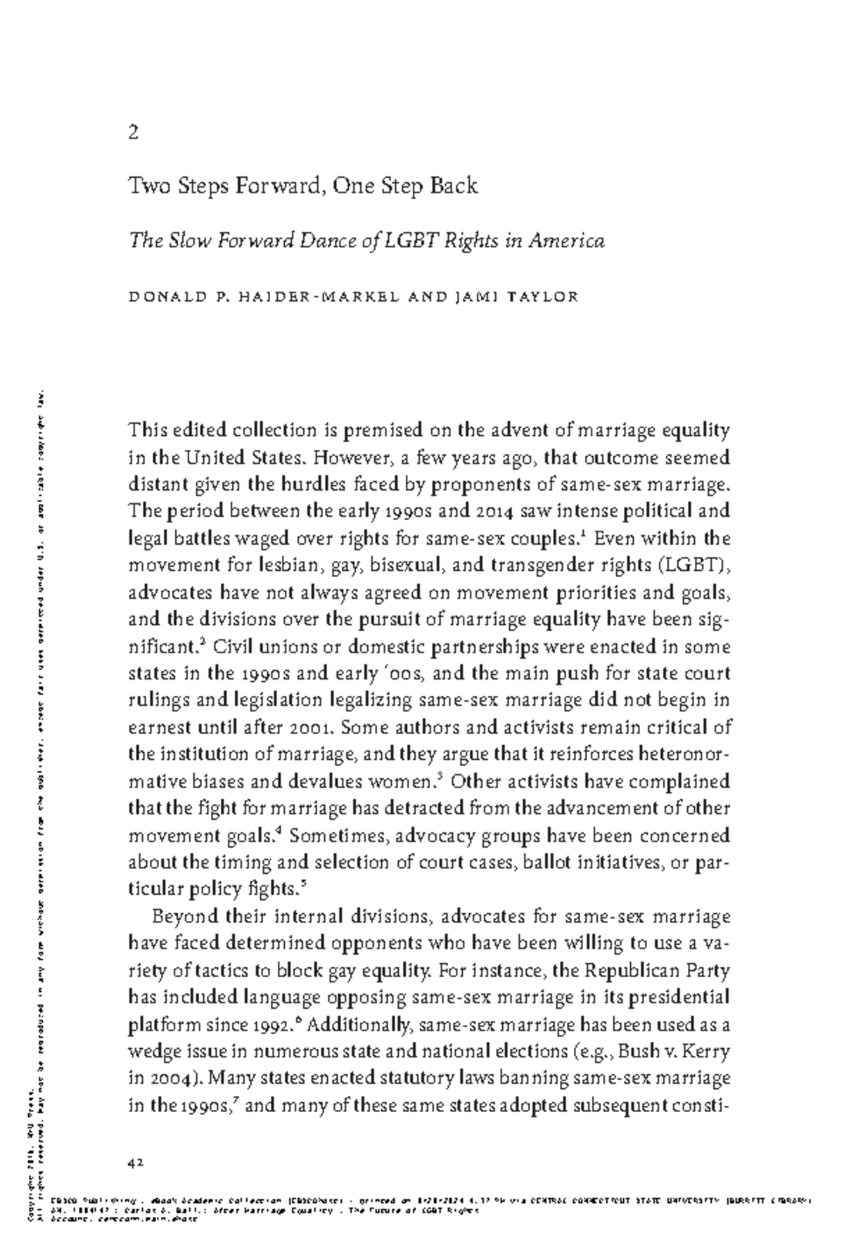 LGBT Rights in America: A Study of Progress and Setbacks (Course 42 ...
