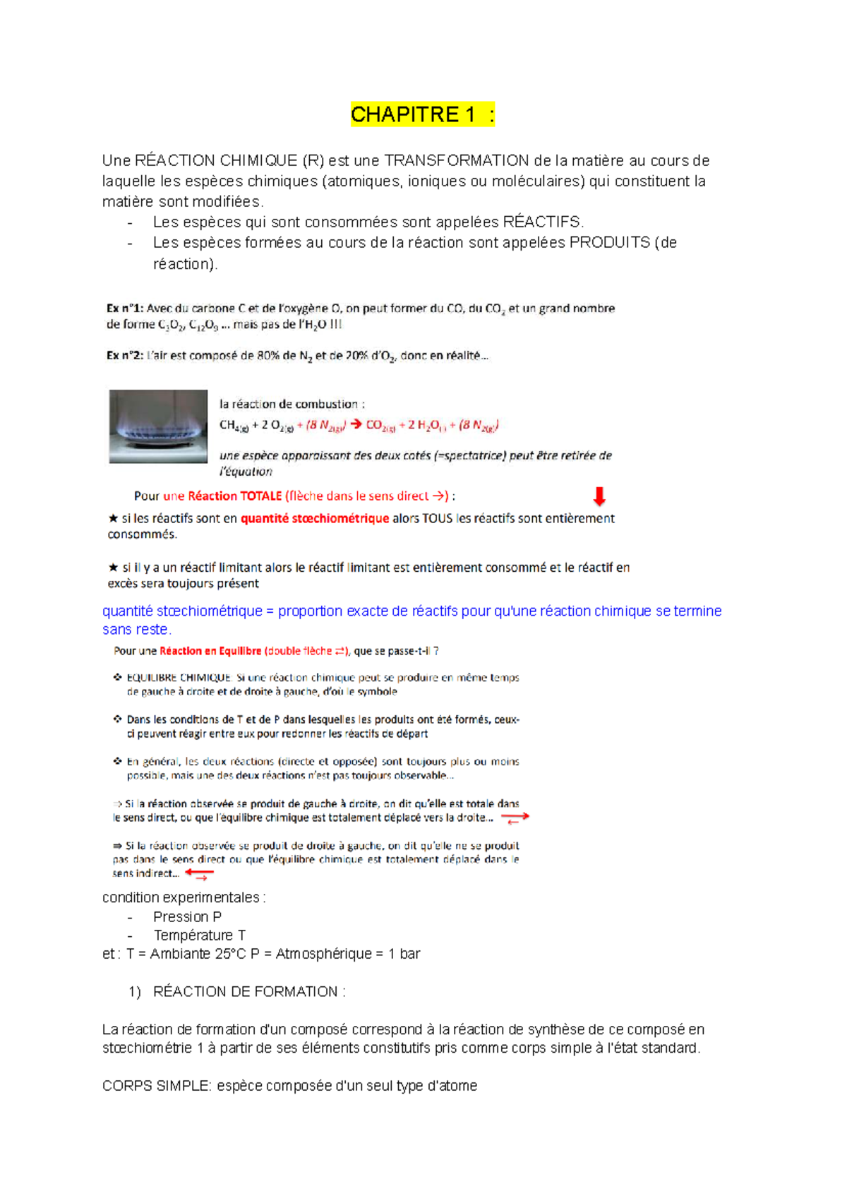 Réaction Chimique : Chapitres 1 et 2 (R) - Concepts Fondamentaux - Studocu
