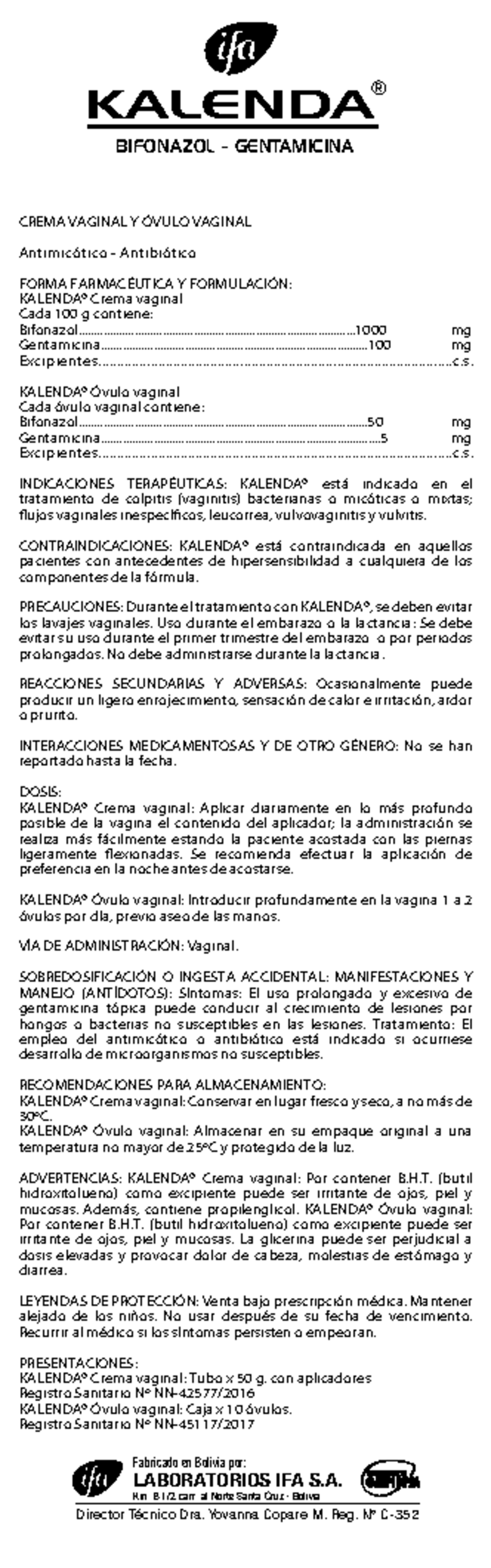 KALENDA® Crema y Óvulo Vaginal: Indicaciones y Recomendaciones - Studocu