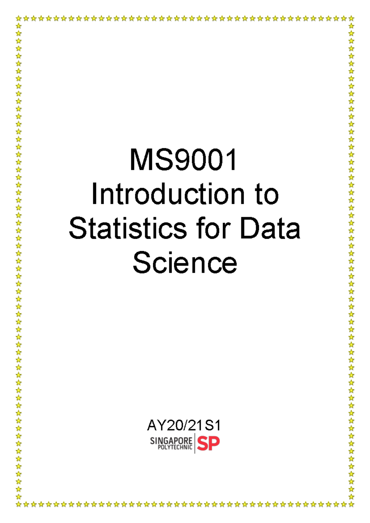 210413 MS9001 Chapter 00 Introduction - MS Introduction to Statistics ...