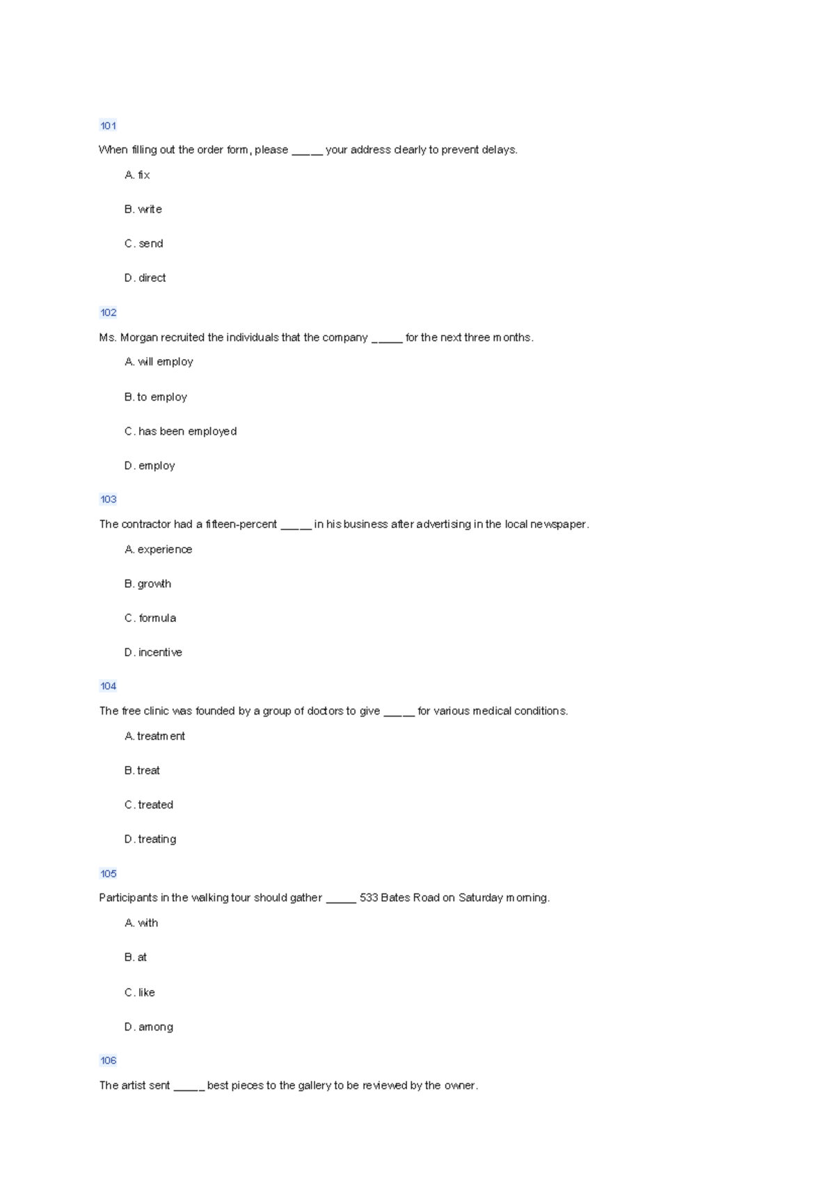 Part 5 Reading Comprehension Practice - DSszfvz - Studocu