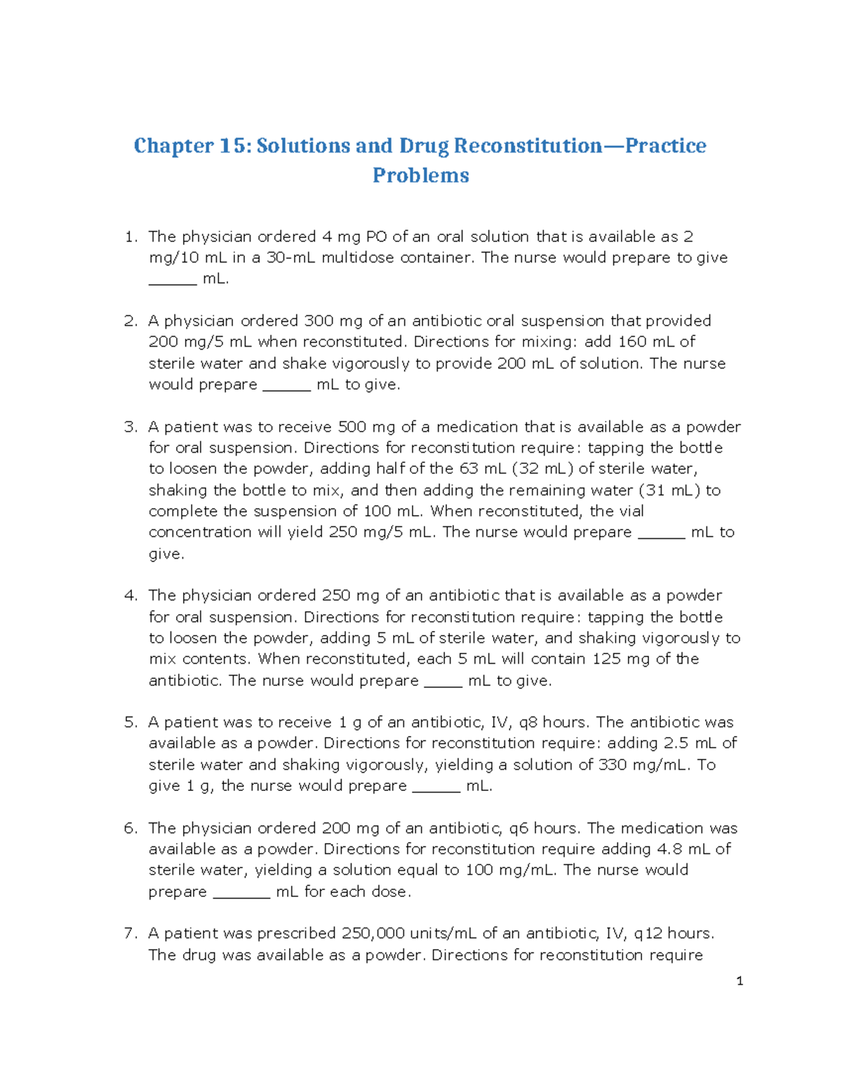PP Chapter 15 - practice problems to do - Chapter 15: Solutions and ...