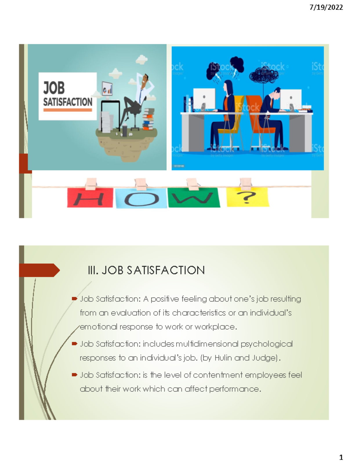 Chương 3c - JOB SATISFACTION: Understanding Employee Contentment - Studocu