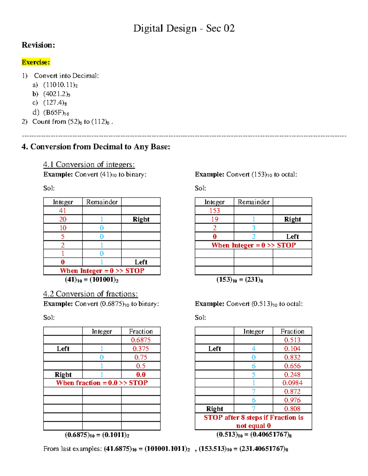 Sec 02 - Digital Design - Logic Conversion Notes - Studocu