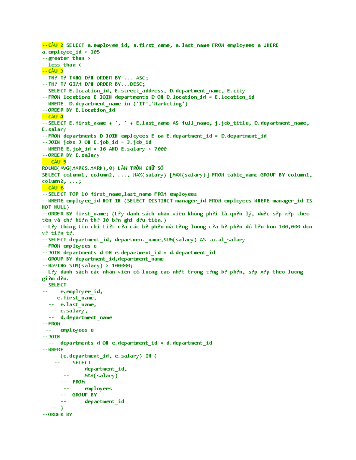 DBI TIP THI PE 13: SQL Queries and Functions Overview - Studocu