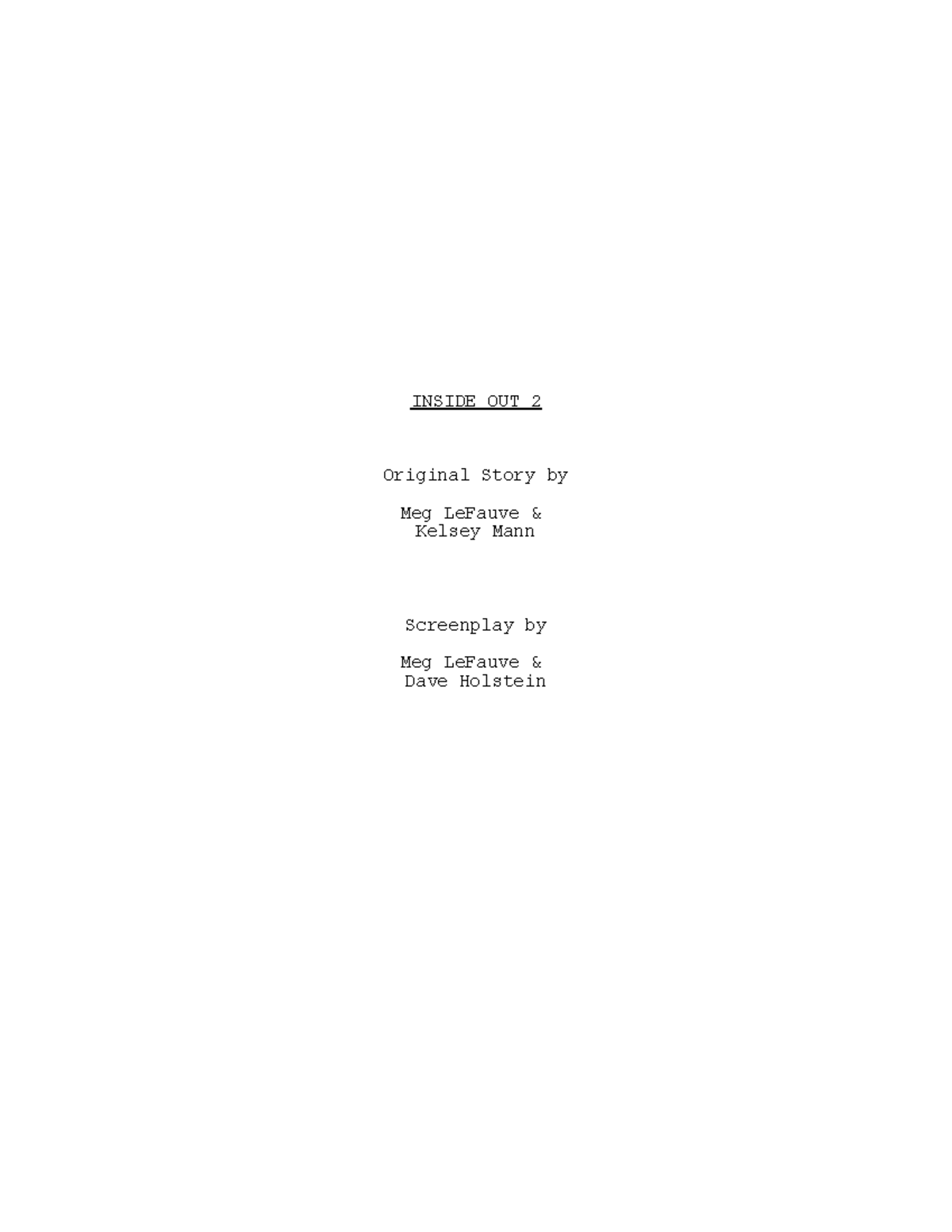 Inside Out 2: Full Script Overview (2024 - INSIDEOUT2) - Studocu