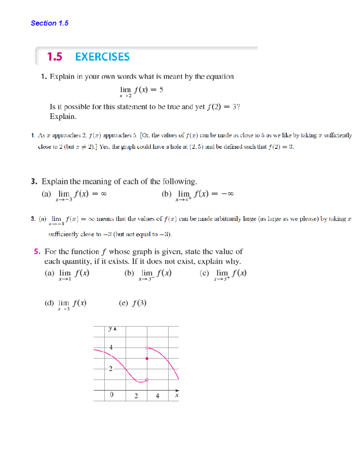 Home Work Limits - Calculus 1 - Section 1 1 EXERCISES 1. Explain in ...