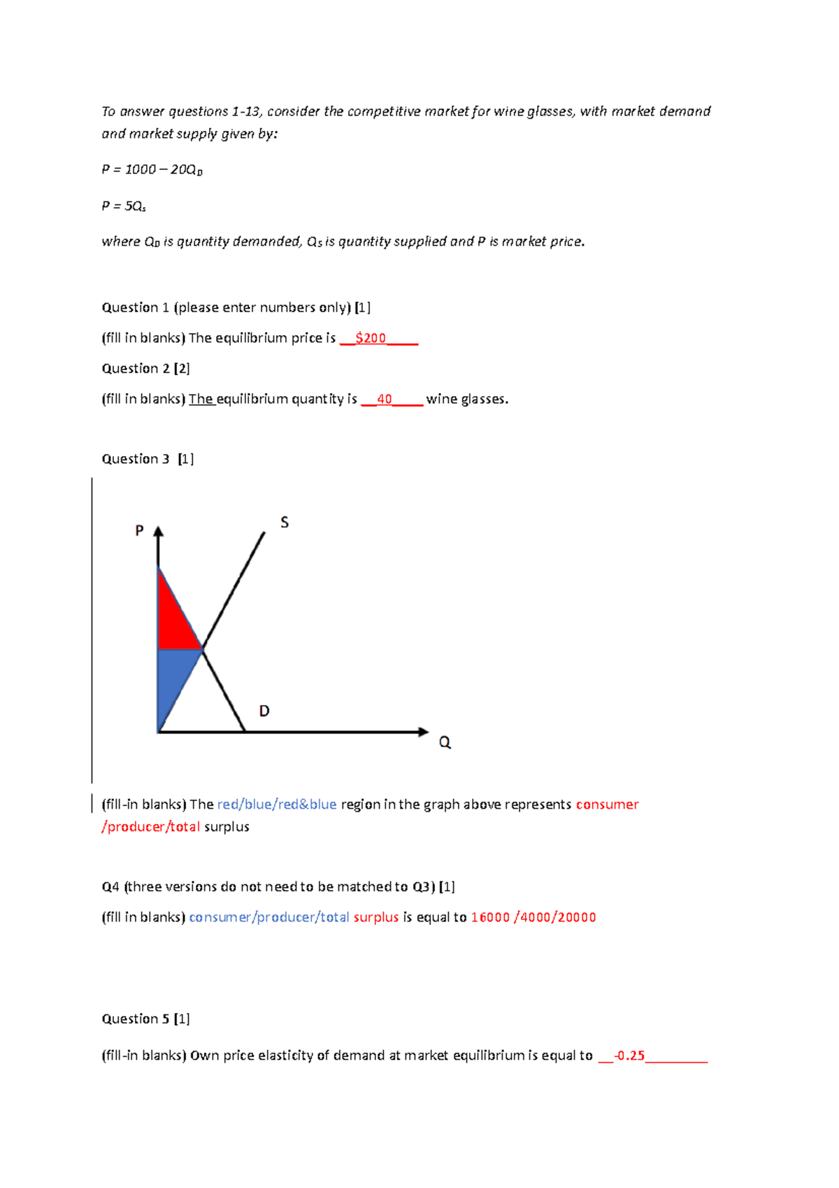 Econ 101 Midterm Exam Review: Wine Glass Market Analysis - Studocu