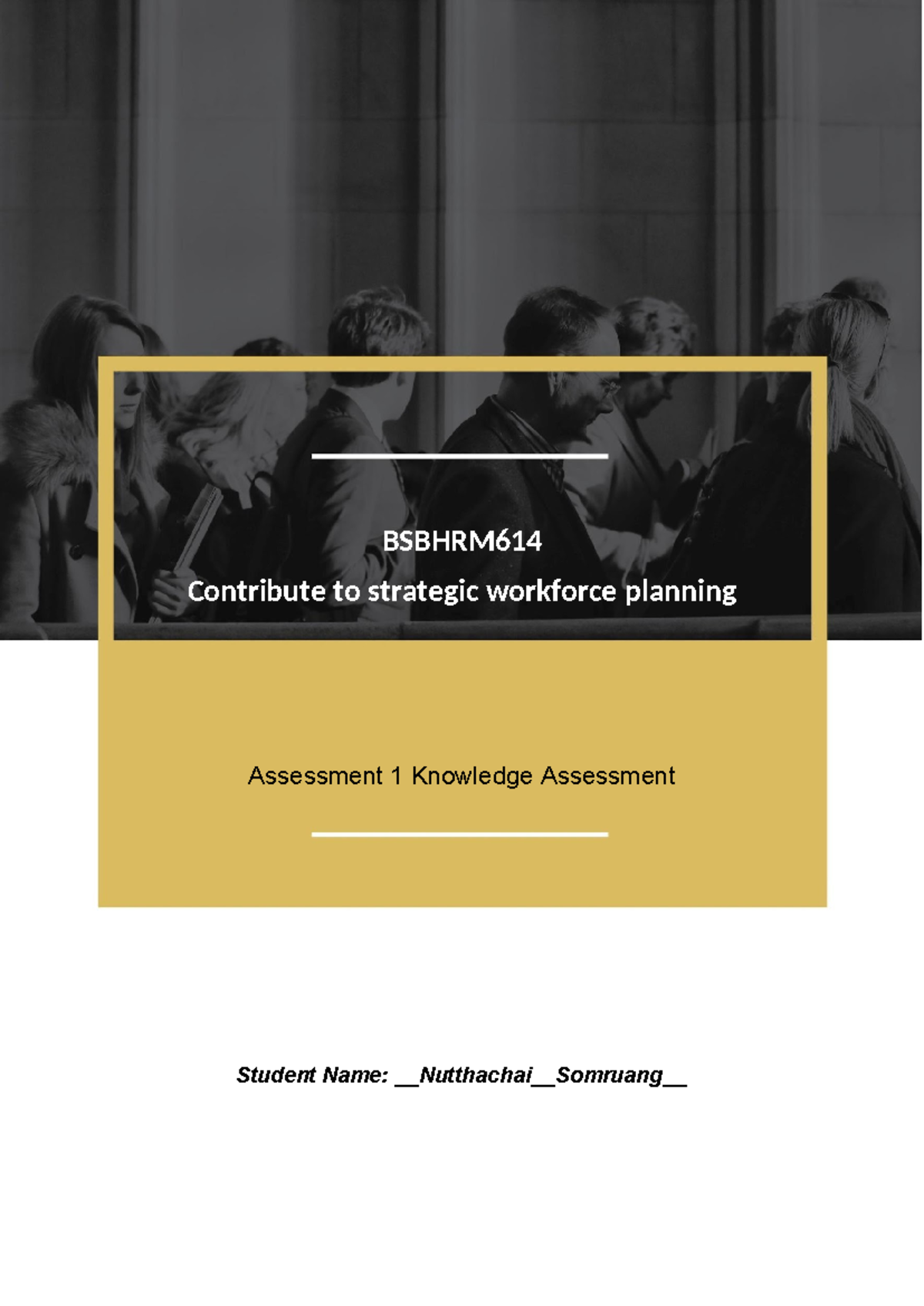 BSBHRM614 Assessment Task 1: Knowledge Questions Guide - Studocu