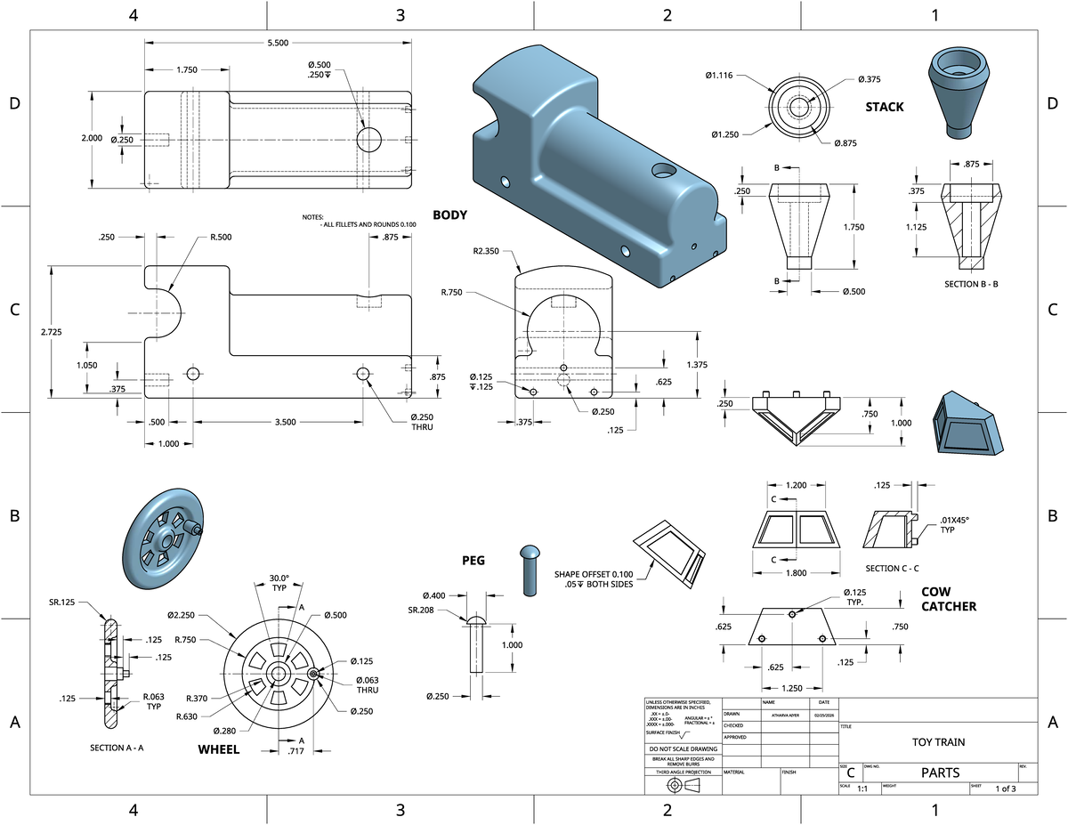 Drawing 1: Toy Train Wheel Design Specifications - Studocu