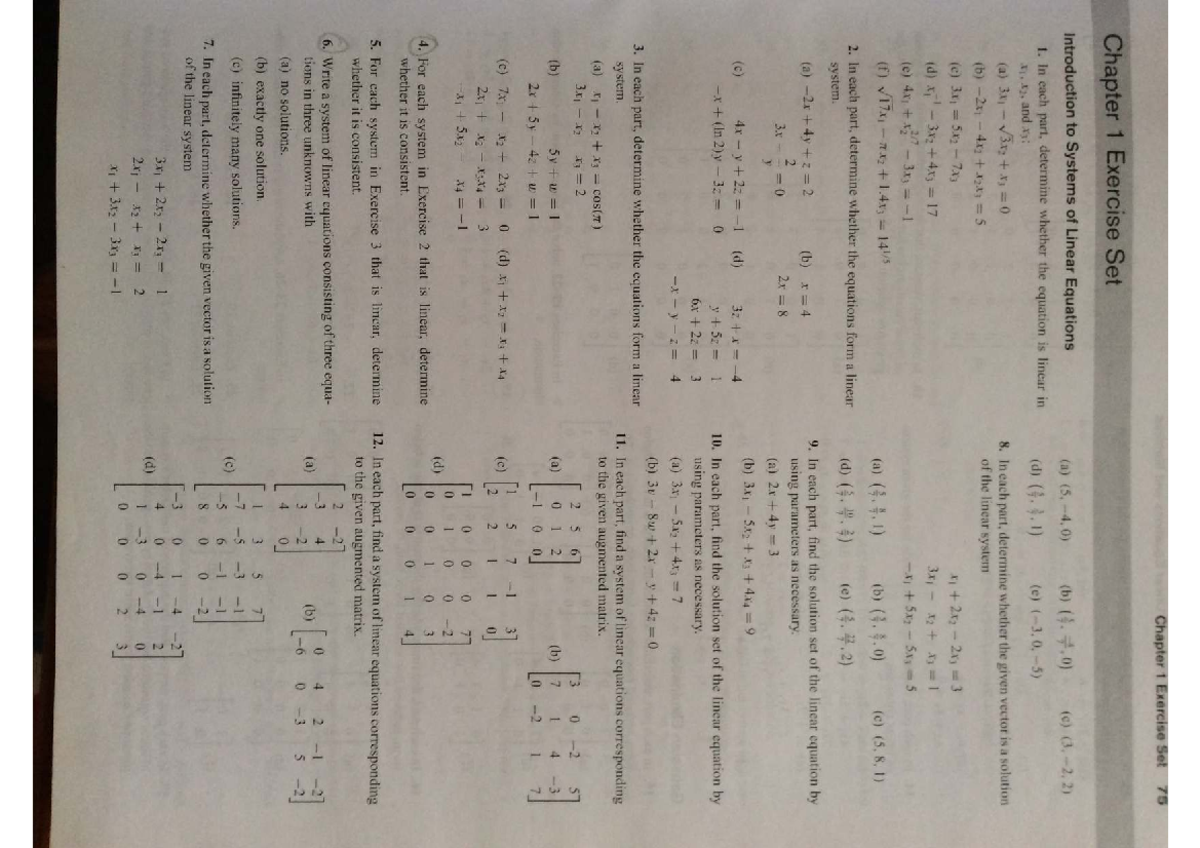 Chapter 1 Exercise Set: Introduction to Systems of Linear Equations ...