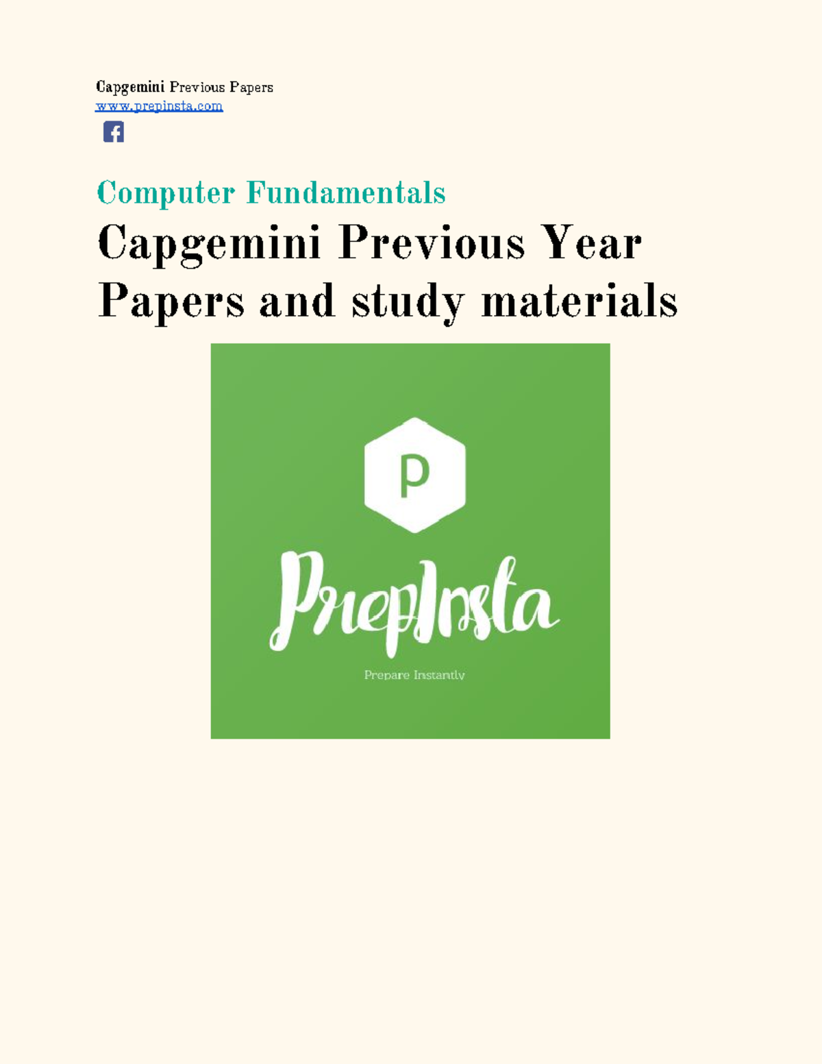Capgemini Computer Fundamentals Previous Year Papers & Study Guide ...