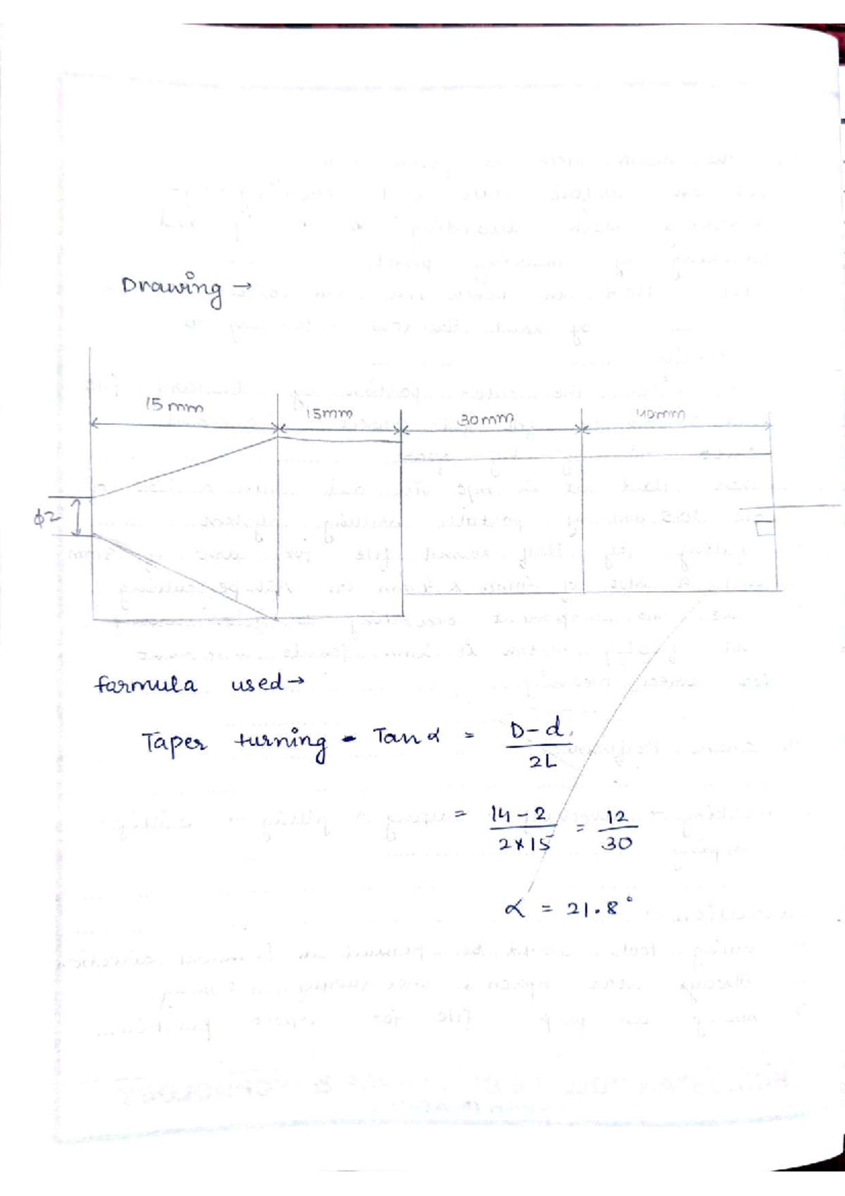 Lathe Machine Workshop File - Taper Turning & Operations (HINDUSTAN ...