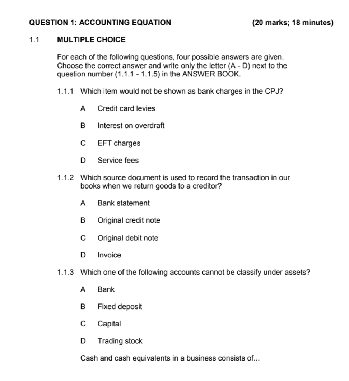 Accounting Paper: MCQs & Journals for Course ACC 201 - Studocu