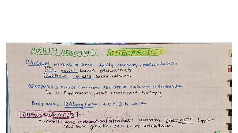 PHARM 20251201: Test 4 Notes on Mobility Medications & Osteoporosis ...