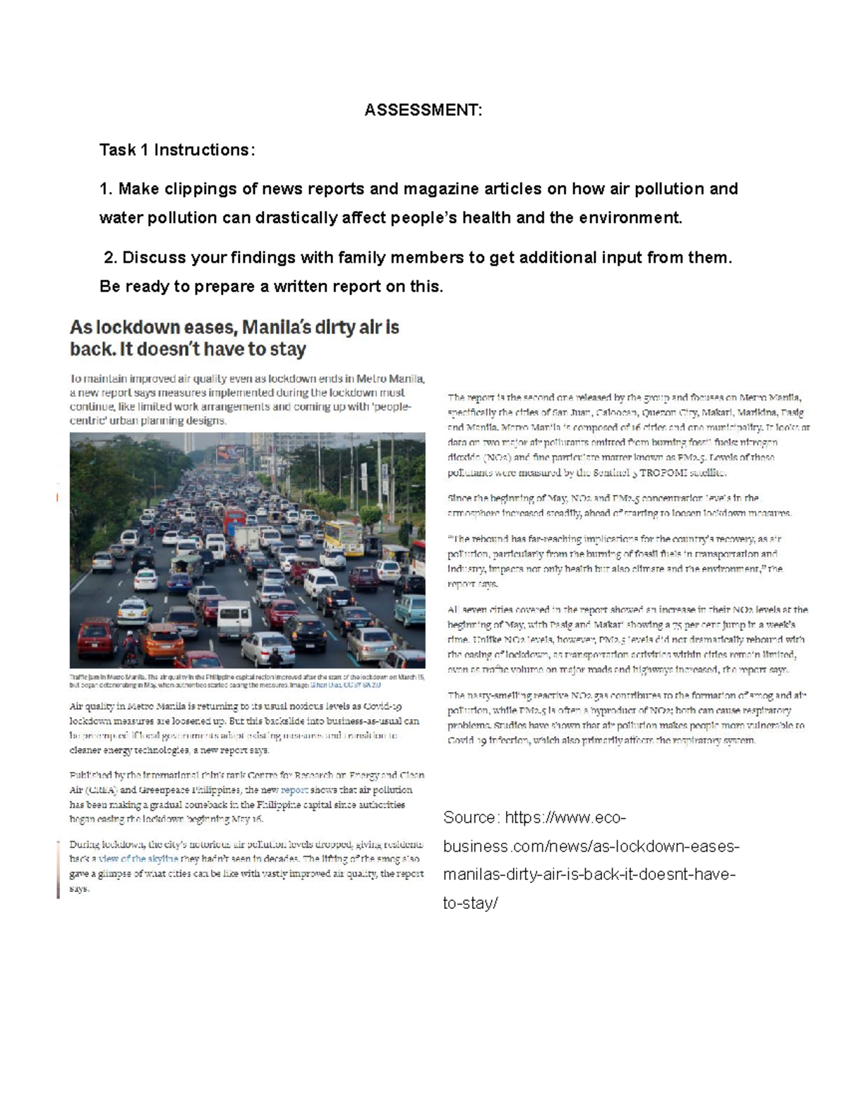 Pollution Impact Assessment & Waste Management Practices Report - Studocu