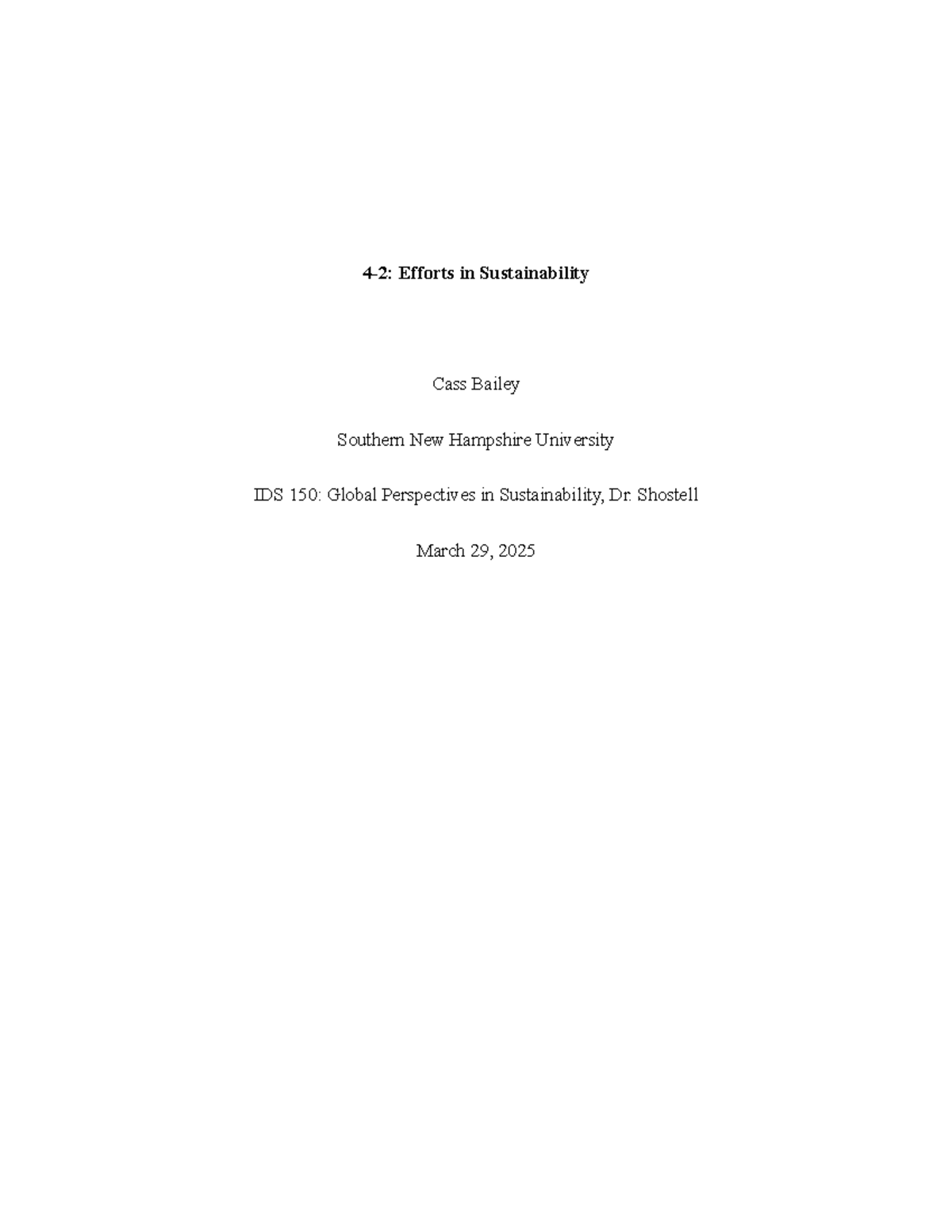 IDS 150: Short Paper on Sustainability and Fast Fashion's Impact - Studocu
