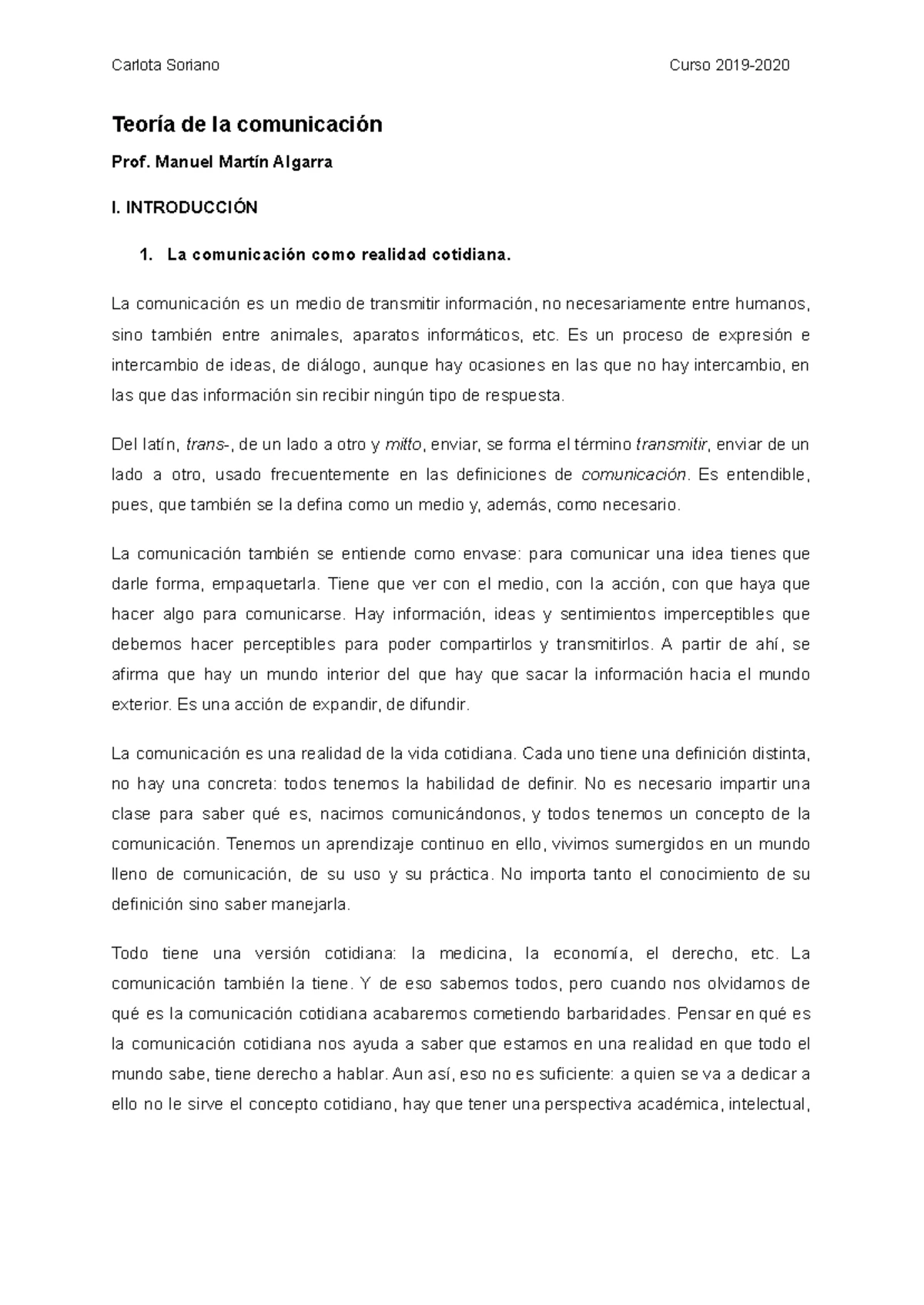 Teoría de la Comunicación: Definiciones y Elementos Clave - Studocu
