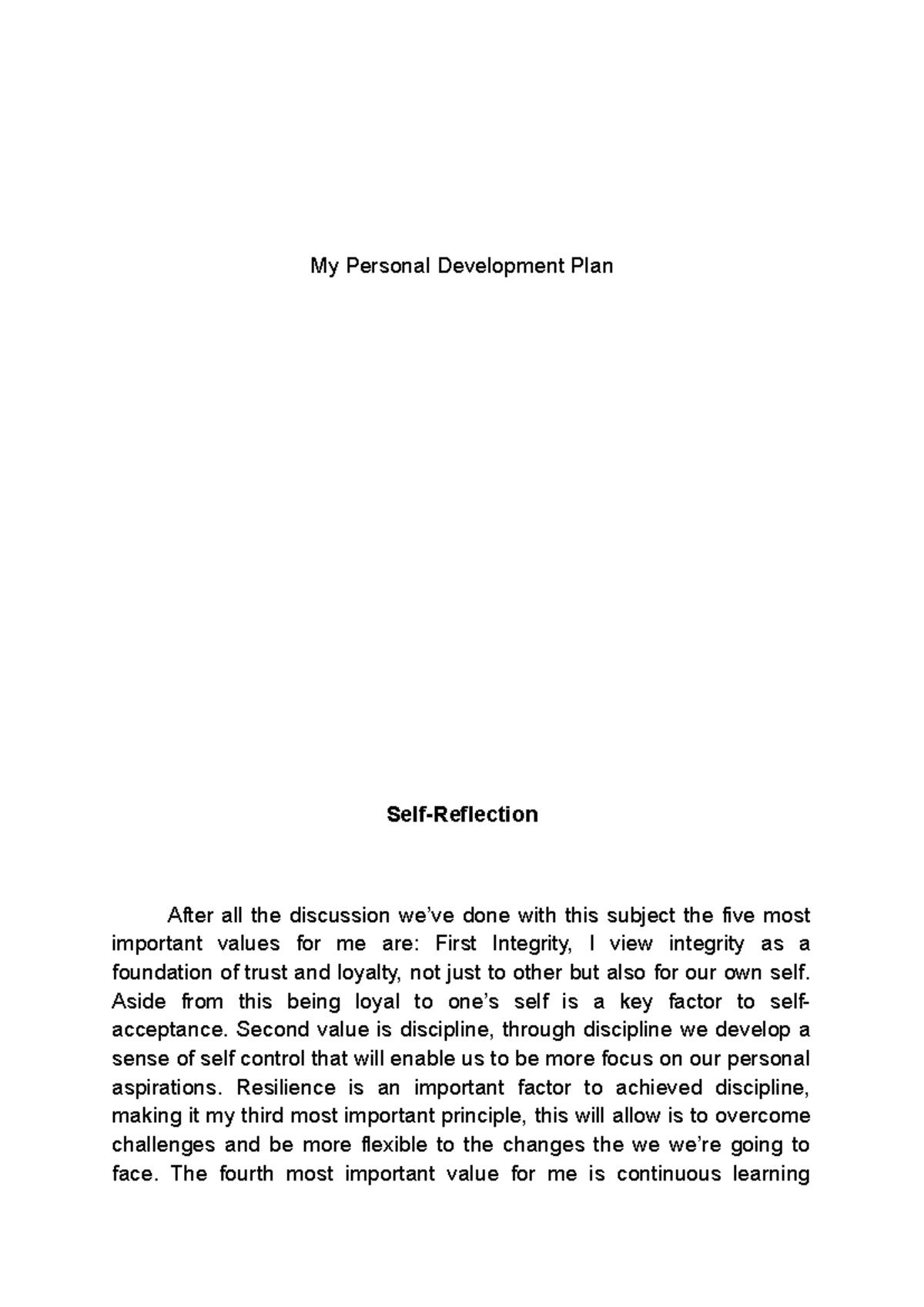 Personal Development Plan (PDP) for Success in Accounting - Studocu