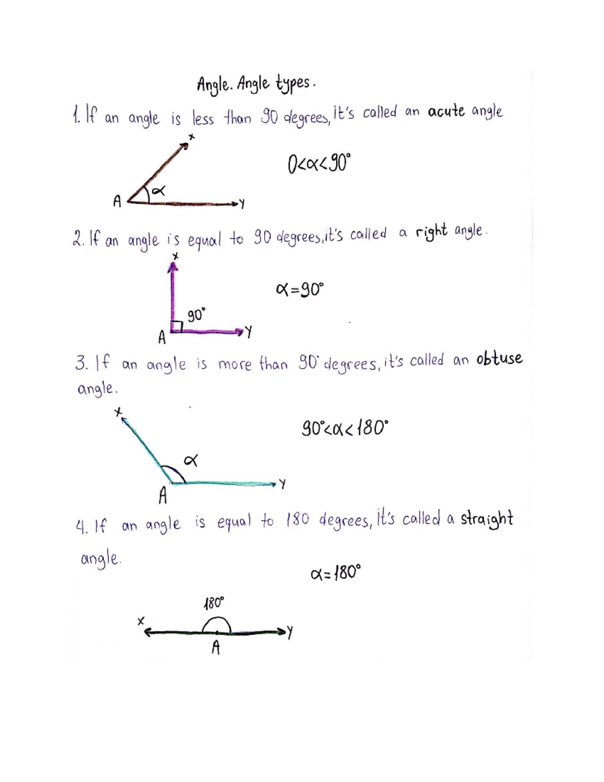 Math-101: Understanding Angle Types and Their Classifications - Studocu