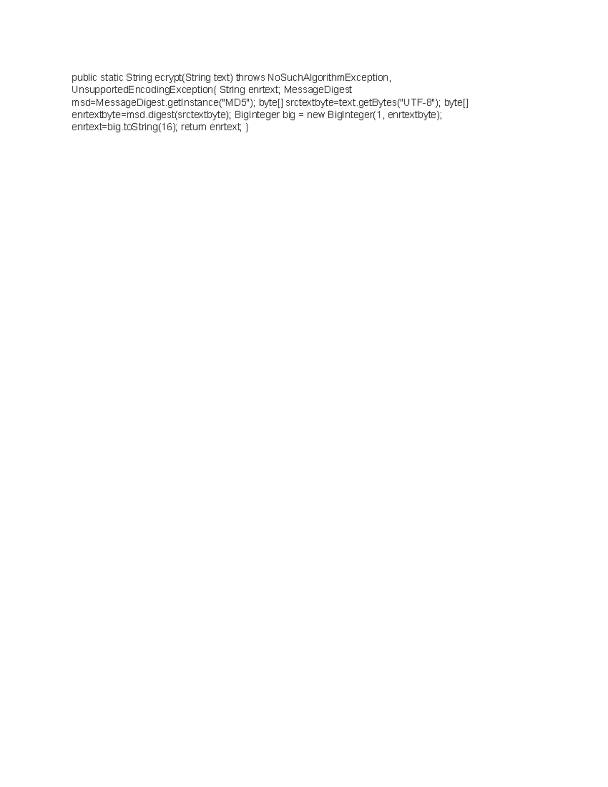 MD5 - Xác thực MD5 Java - Cơ sỡ dữ liệu - public static String ecrypt ...