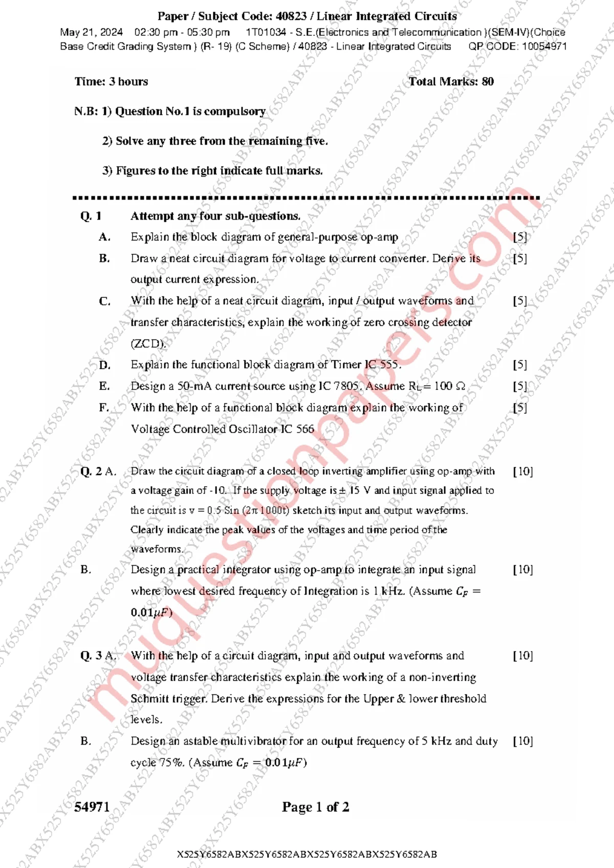 Integrated Circuits Exam Paper - EXTC C - Semester 4 - Dec 2024 - Studocu