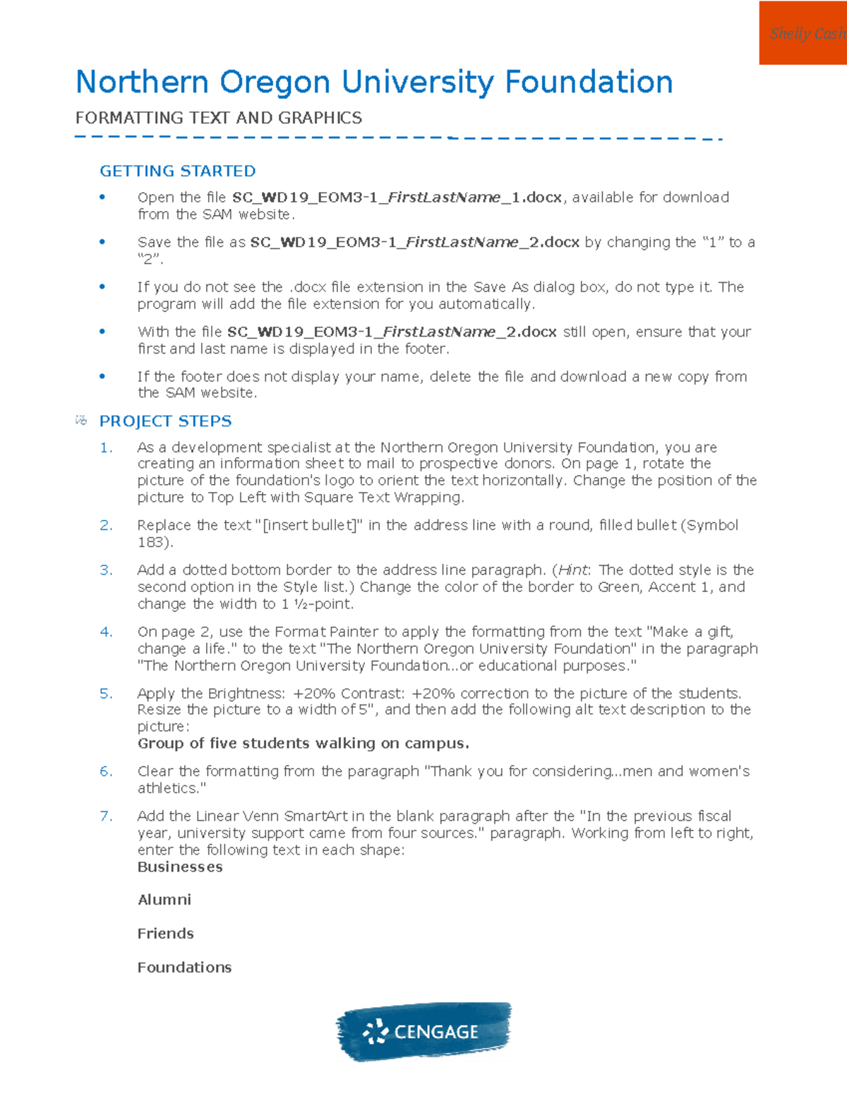 SC WD19 EOM3-1: Formatting Instructions for University Donor Document ...