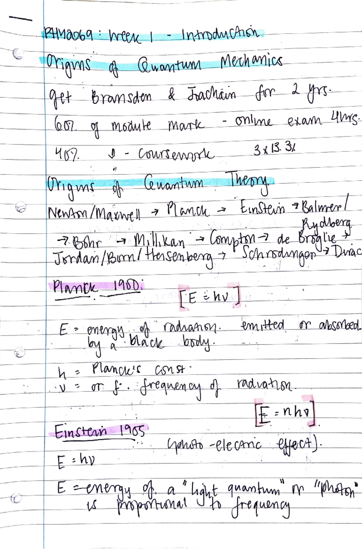 Quantum Physics Lecture Notes - . q._ - ~ - ... w J -¥7i