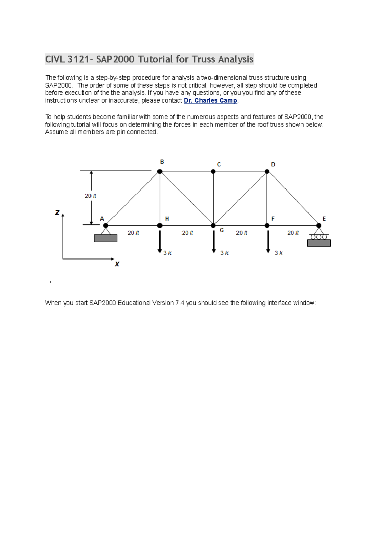 Lecture Notes: SAP2000 Tutorial for Truss Analysis Procedure - Studocu