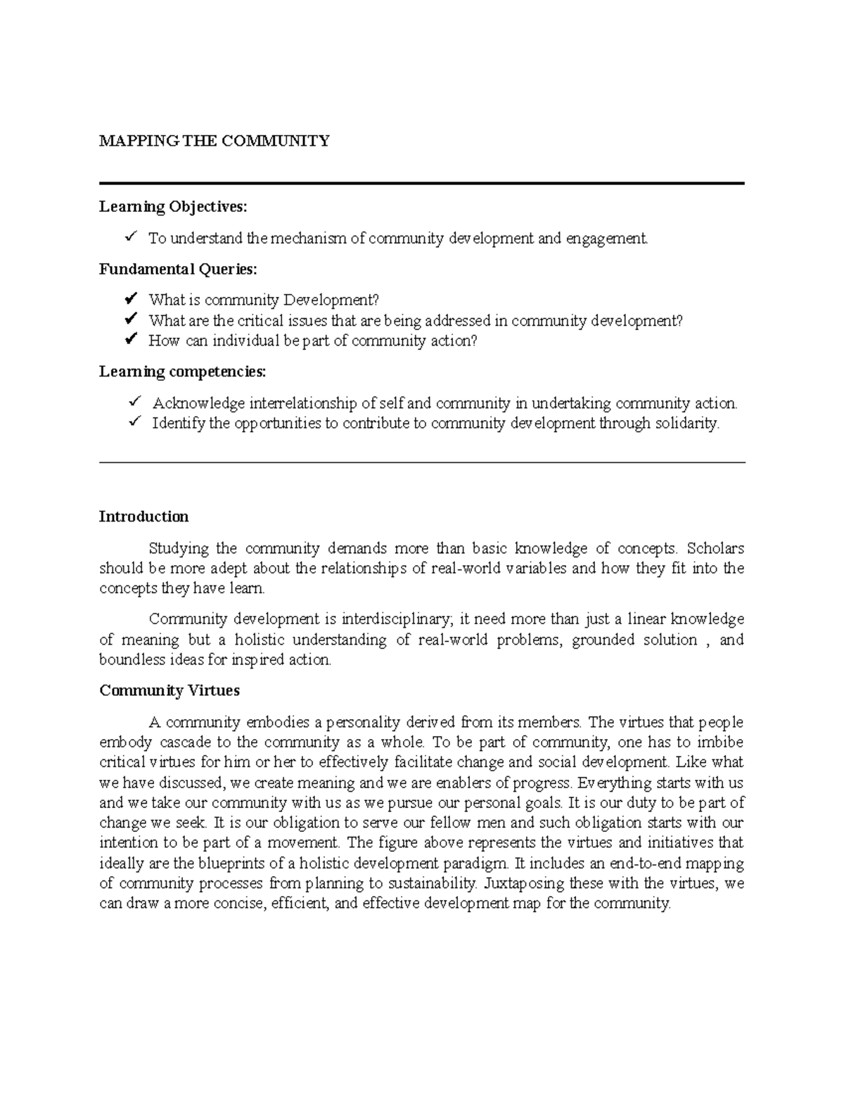 Community Mapping and Development: Learnings from 082053 - Studocu
