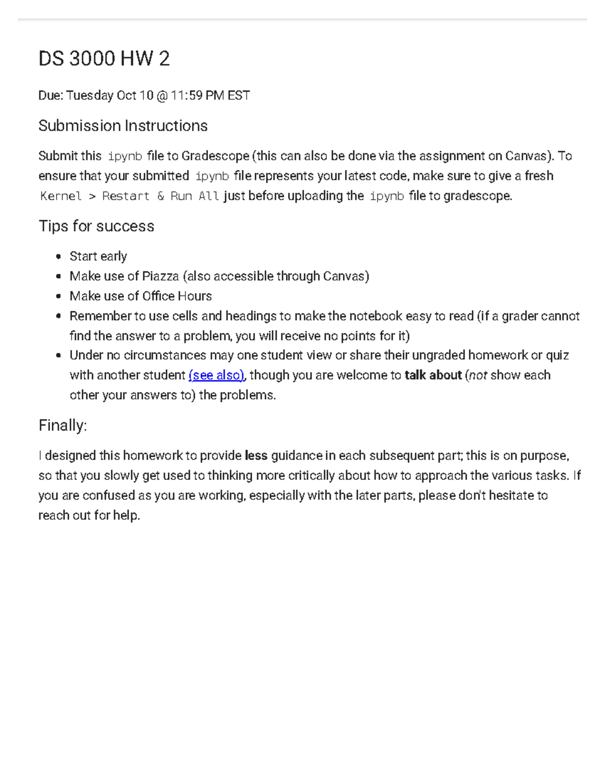 HW2 DS3000 - Data Manipulation & API Integration for Homework 2 - Studocu