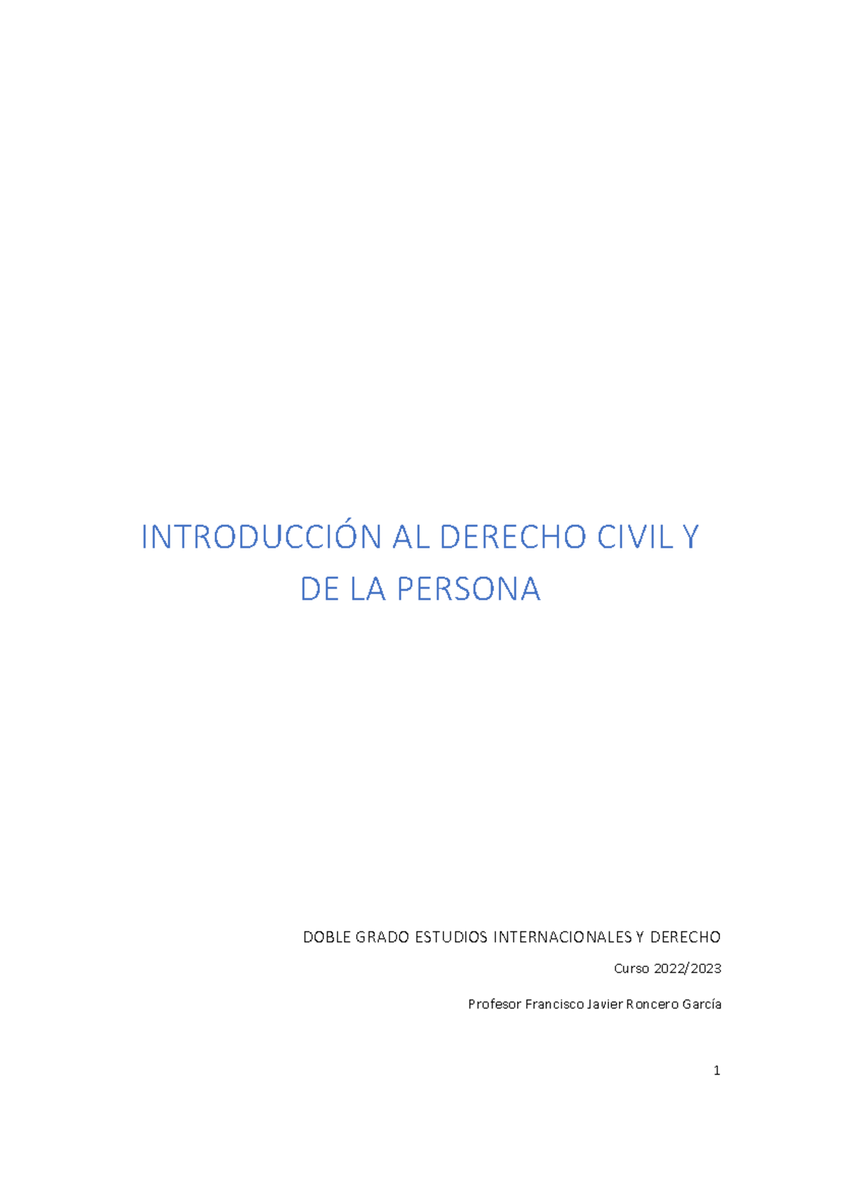 Introducción al Derecho Civil Español - Doble Grado en Derecho y ...