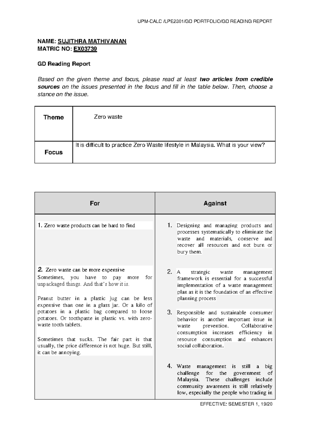 EX03739- Reading Report - LPE2502 - UPM - Studocu