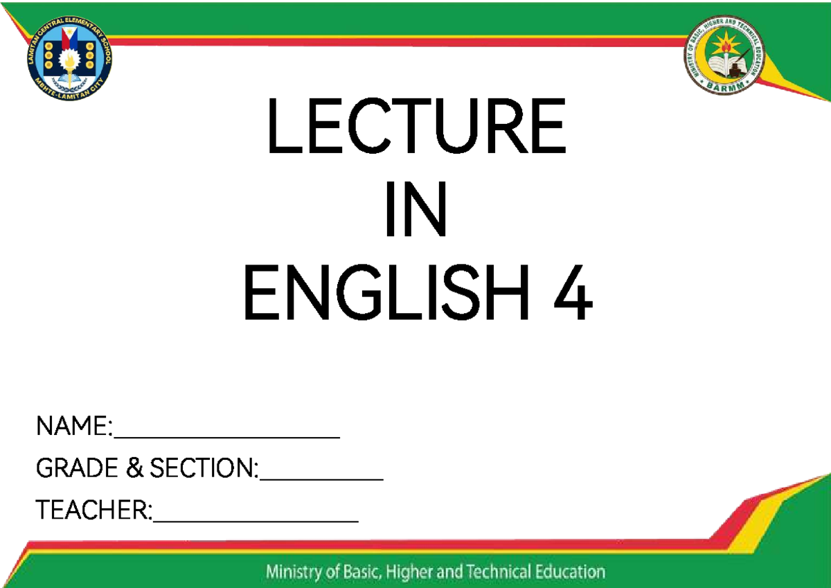 ENGLISH 4 LECTURE NOTES: WEEK 1 TO 8 OVERVIEW - Studocu